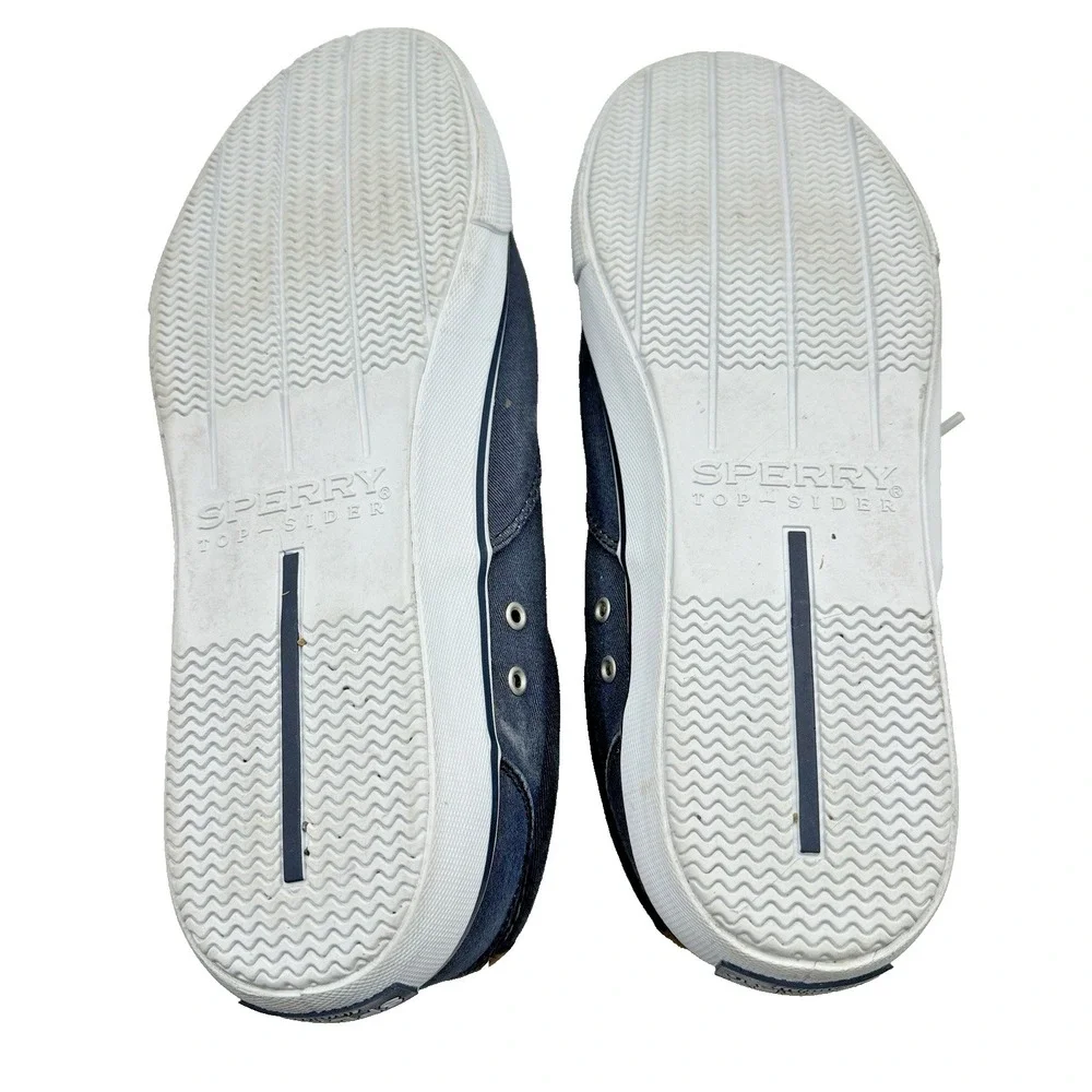 Sperry Men's Striper II Nautical BLUE WASHABLE - US 12M Vintage Boat Shoes Yaght